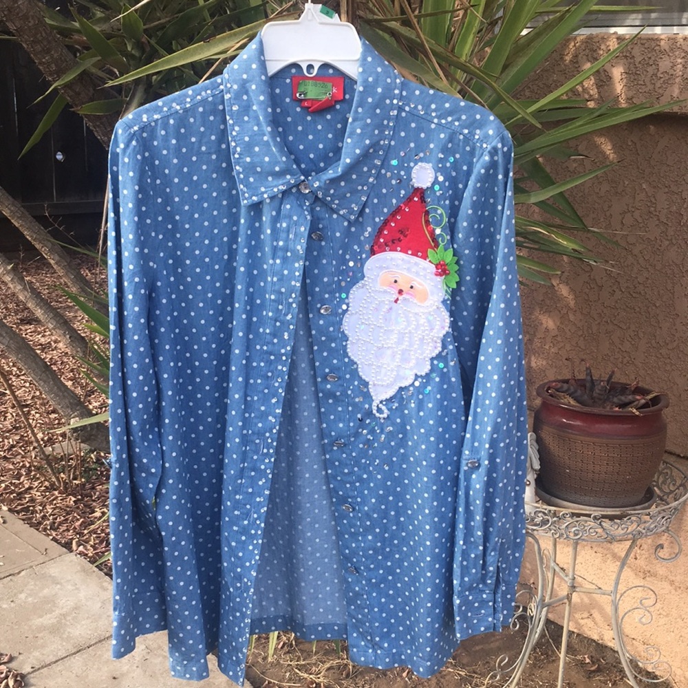 jack b quick Christmas blouse/shirt